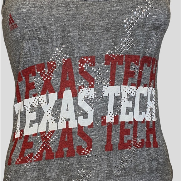 Adidas Bling Sequins Texas Tech Gray University Racerback Tank Top Sz Small VGC - Picture 2 of 4